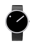 40 mm / Svart urtavla / Svart läderrem