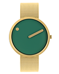 Dusty Green urtavla / Matt guld mesh band