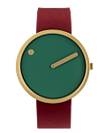 Dusty Green urtavla / Burgundy Red läderarmband