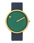 40 mm / Dusty Green urtavla / Midnight Blue läderarmband