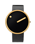 40 mm / Svart urtavla / Svart läderrem