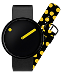 40 mm / PICTO WATCH SET 40 mm Svart/Polerad svart med 2 armband