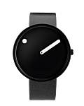 40 mm / Svart urtavla / Svart läderrem