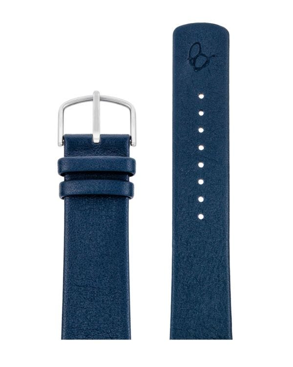 Navy blue leather strap 22 mm