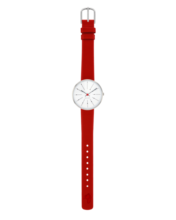 Bankers 30 mm White Dial Brushed Steel Bezel - Arne Jacobsen Bankers 30 mm White Dial Brushed Steel Bezel - Arne Jacobsen
