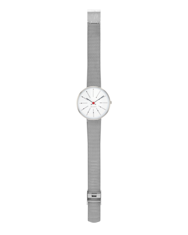 Bankers 30 mm White Dial Brushed Steel Bezel - Arne Jacobsen Bankers 30 mm White Dial Brushed Steel Bezel - Arne Jacobsen