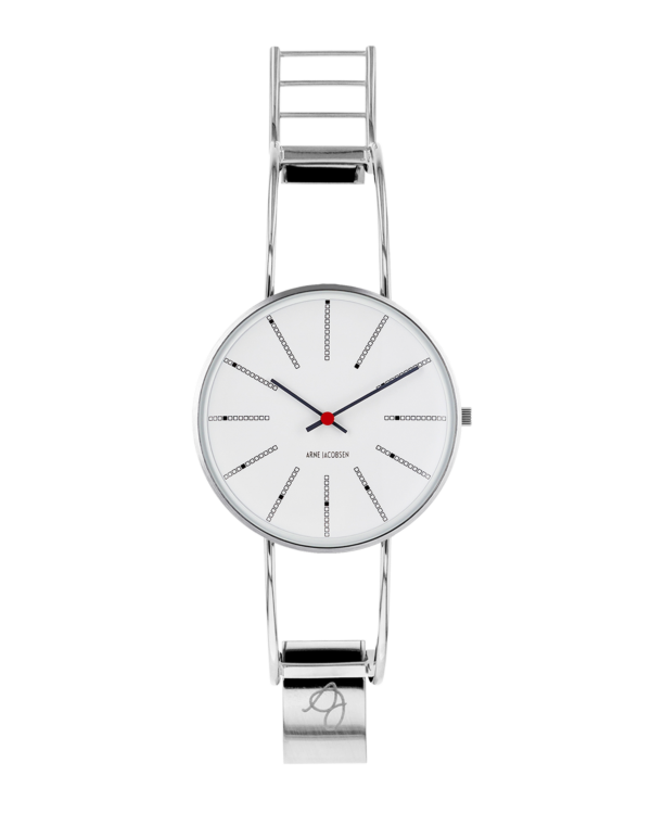 Bankers 40 mm White Dial Brushed Steel Bezel - Arne Jacobsen Bankers 40 mm White Dial Brushed Steel Bezel - Arne Jacobsen