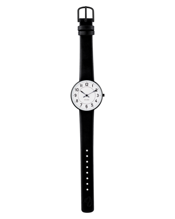 正規通販 Station 34 mm White Dial Brushed Black Bezel - Arne Jacobsen 時計