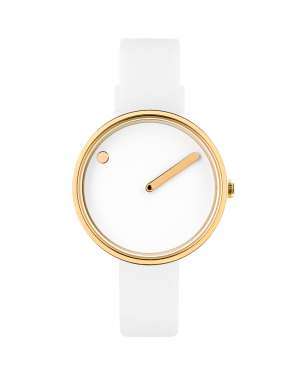 30 mm / White dial / White silicone strap