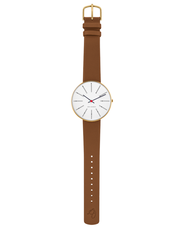Bankers 40 mm White Dial Brushed Gold Bezel - Arne Jacobsen Bankers 40 mm White Dial Brushed Gold Bezel - Arne Jacobsen