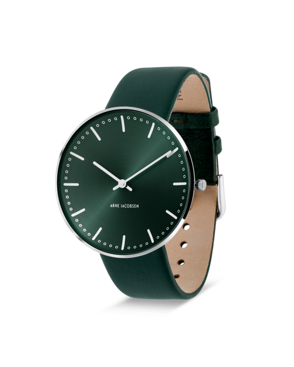 City Hall 40 mm Green Dial Polished Steel Bezel - Arne City Hall 40 mm Green Dial Polished Steel Bezel - Arne