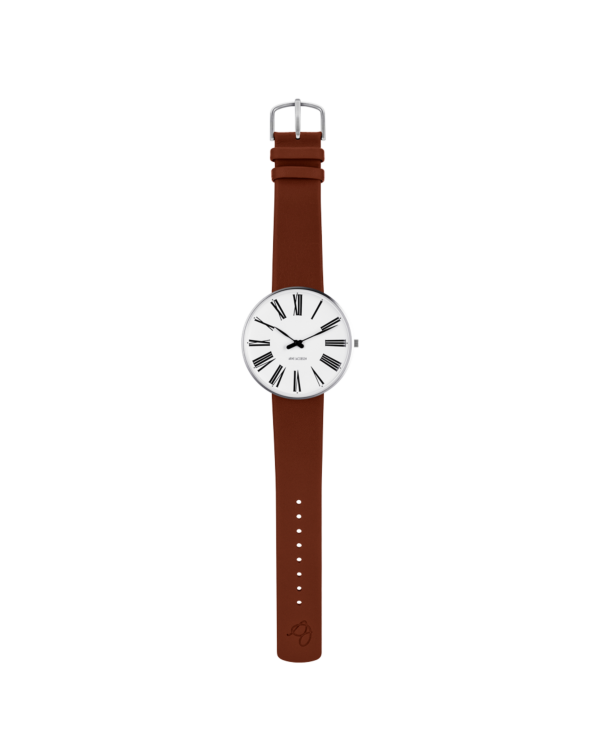 Roman 46 mm White brushed steel -
