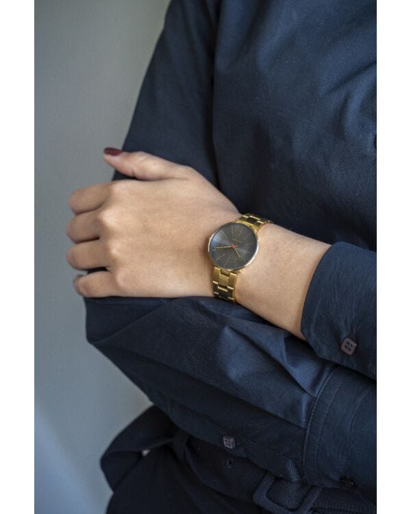 Bankers 34 mm Grey Dial Polished Gold Bezel - Arne Jacobsen Bankers 34 mm Grey Dial Polished Gold Bezel - Arne Jacobsen
