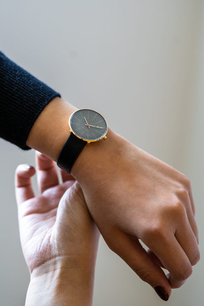 Arne Jacobsen | Bankers Watch Black | Questo Design